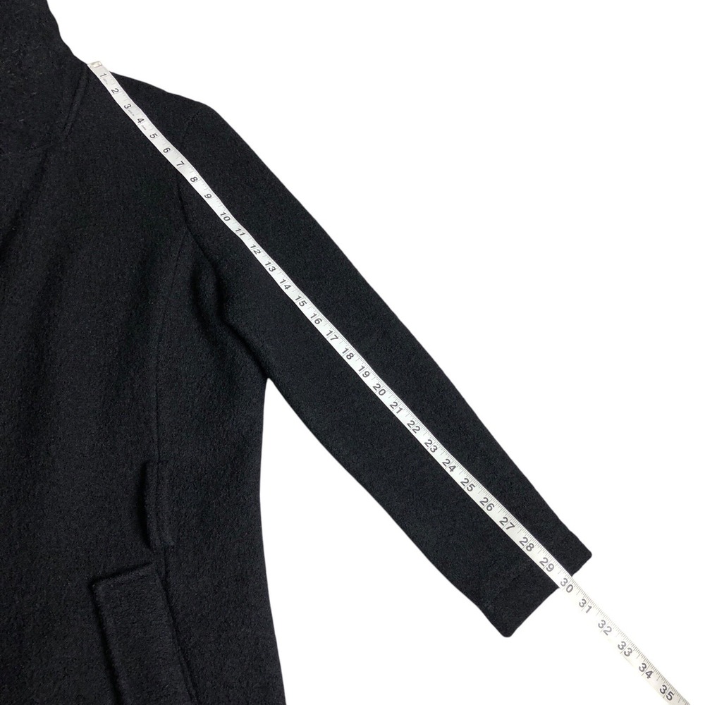 Cynthia Rowley Jacket Women 1X Black Wool Textured Snap Notch Collar Pocket Coat - Picture 14 of 16